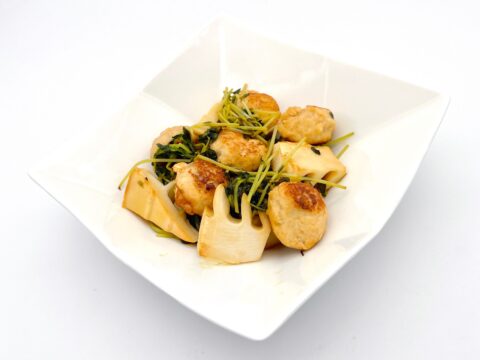 春野菜と鶏つくねのさっぱり蒸し煮